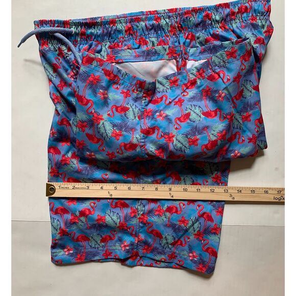 TailorByrd Pool Blue Flamingo size Medium Swim Trunks - Picture 4 of 6